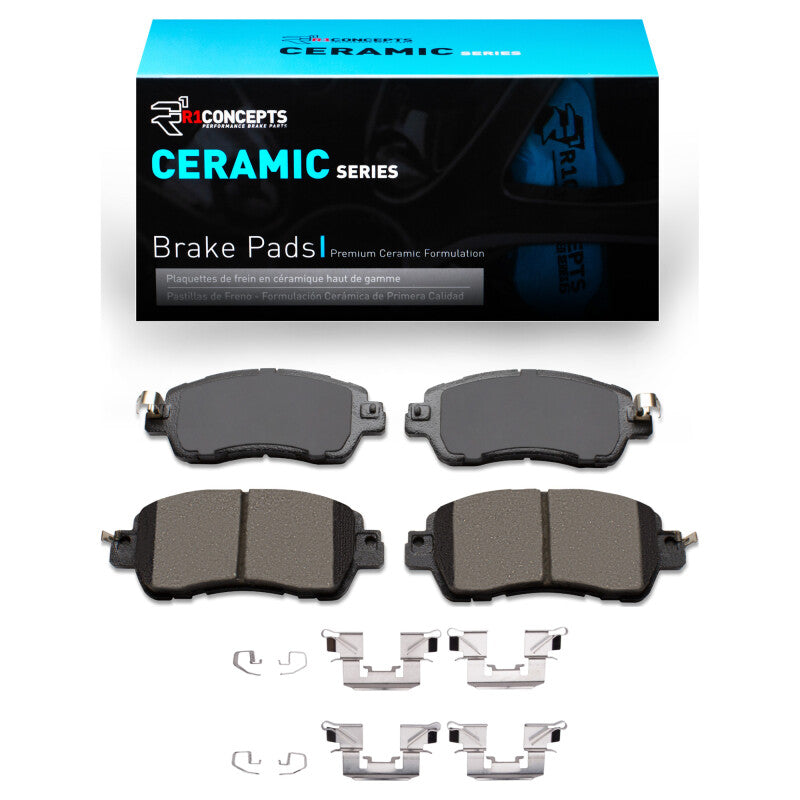R1 Concepts R1 16-25 Mazda 2 (Mexico) Front Ceramic Brake Pads & Hardware Kit
