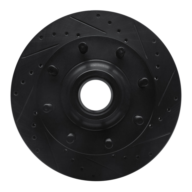 R1 Concepts R1 80-85 Ford E-250 Econoline Club Wagon Front Right Drilled & Slotted Black Brake Rotor
