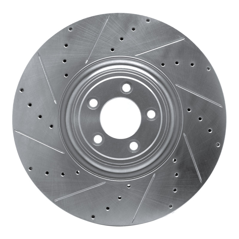 R1 Concepts R1 10-24 Jaguar XF Front Left Drilled & Slotted Silver Brake Rotor