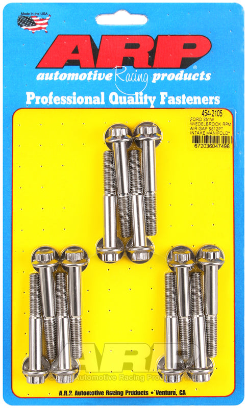 ARP Ford 351W w/Edelbrock RPM air gap 12pt intake manifold bolt kit