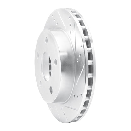 R1 Concepts R1 05-11 Dodge Dakota 4WD Front Right Drilled & Slotted Silver Brake Rotor