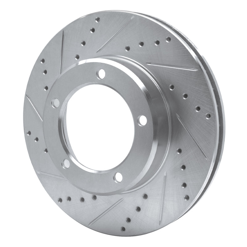 R1 Concepts R1 98-07 Lexus LX470 Front Left Drilled & Slotted Silver Brake Rotor