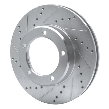 R1 Concepts R1 98-07 Lexus LX470 Front Left Drilled & Slotted Silver Brake Rotor