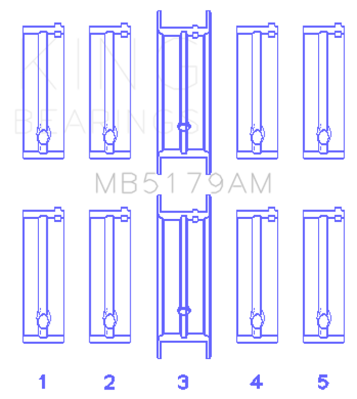 King Engine Bearings Daewoo/GM/Opel/Vauxhall (Size 1.0) Main Bearing Set