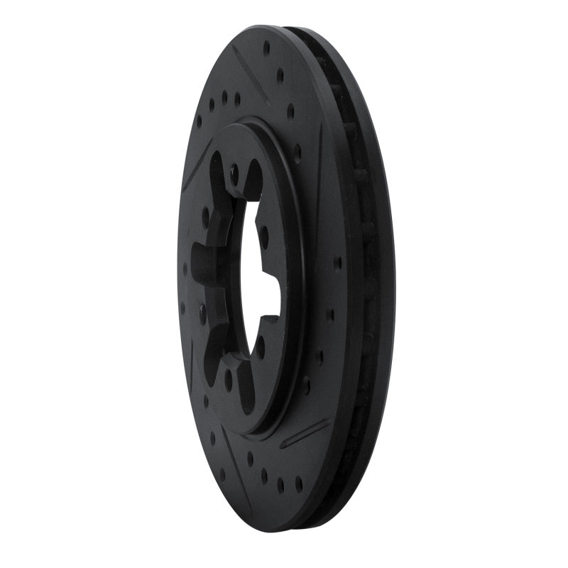 R1 Concepts R1 82-85 Nissan 720 Datsun Front Right Drilled & Slotted Black Brake Rotor