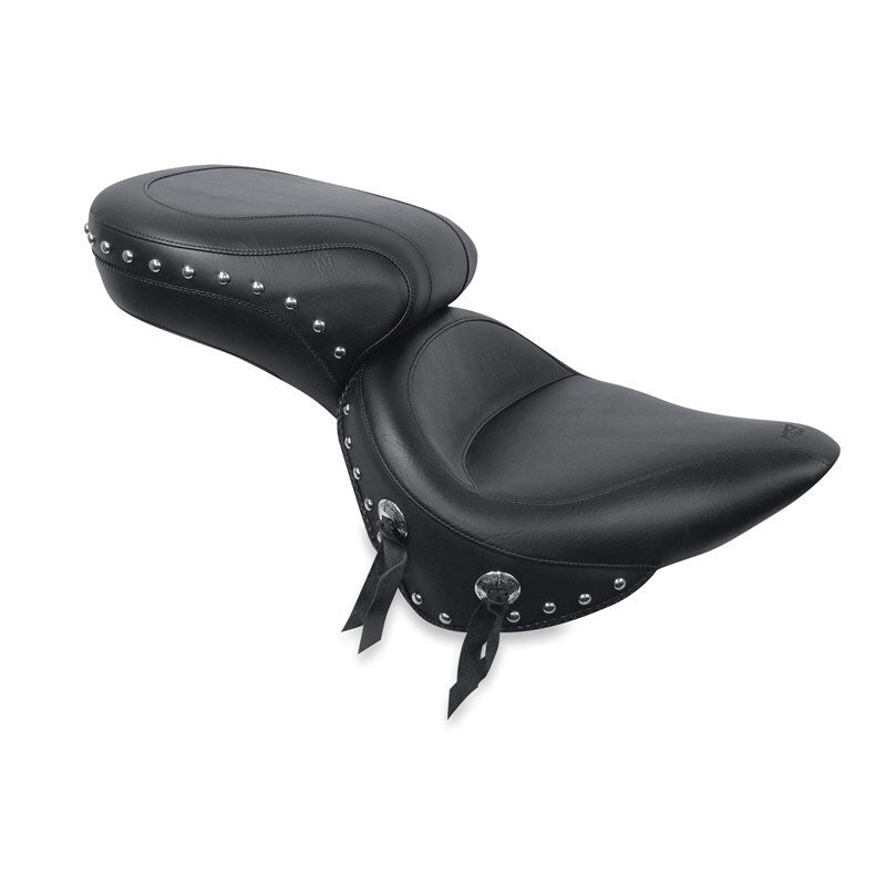 Mustang Motorcycle Mustang 00-15 Harley Softail Standard Rear Tire Wide Touring 1PC Seat w/Studs - Black