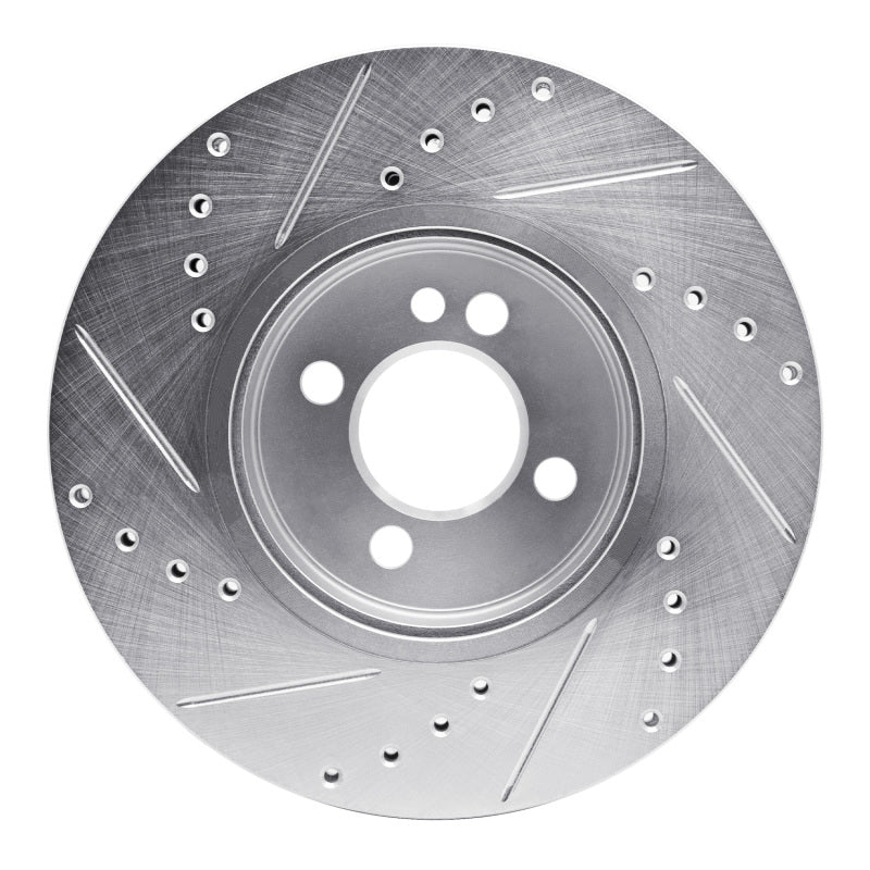 R1 Concepts R1 07-15 Mini Cooper (Excl Clubman) Front Right Drilled & Slotted Silver Brake Rotor