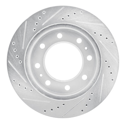 R1 Concepts R1 85-89 Chevrolet P30 Front Right Drilled & Slotted Silver Brake Rotor