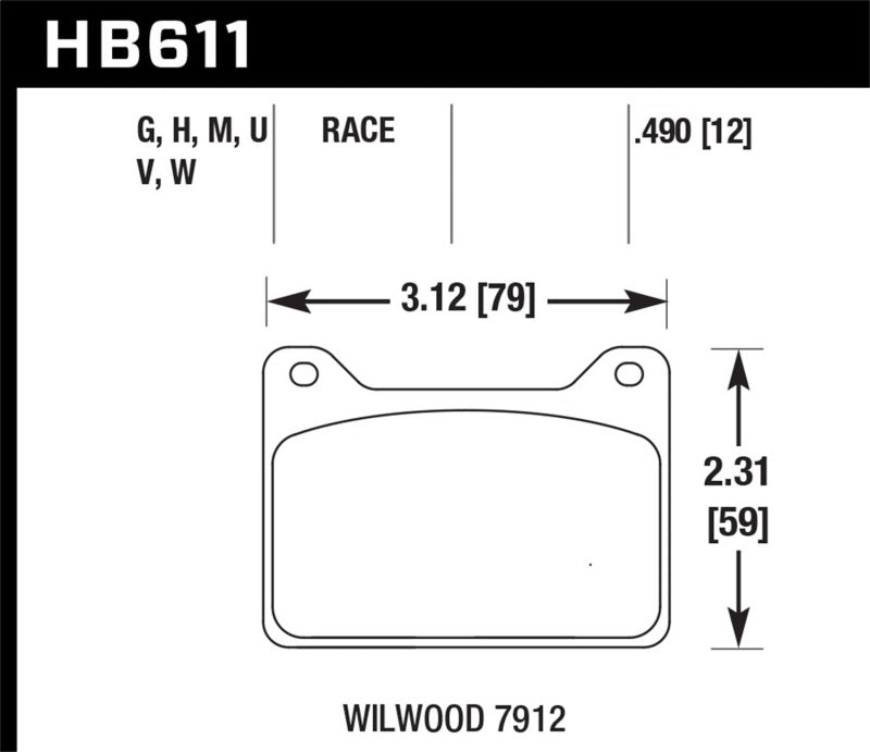 Hawk Performance Hawk Willwood 7912 DTC-70 Race Brake Pads
