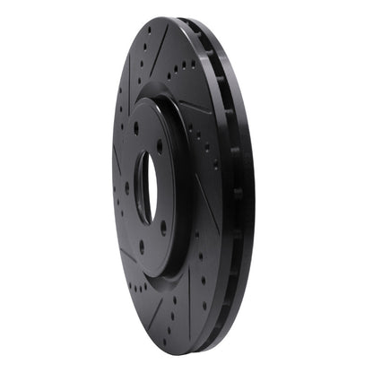 R1 Concepts R1 12-25 Chrysler Town & Country Front Left Drilled & Slotted Black Brake Rotor