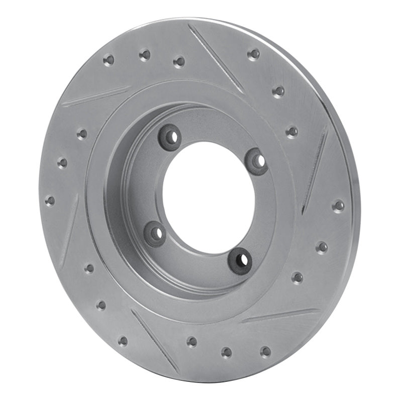 R1 Concepts R1 82-86 Nissan Pulsar NX Front Left Drilled & Slotted Silver Brake Rotor