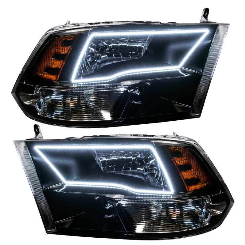 ORACLE Lighting Oracle 09-17 RAM 1500 TRX Quad Pre-Assembled Headlights Blk Housing - w/ 2.0 Controller