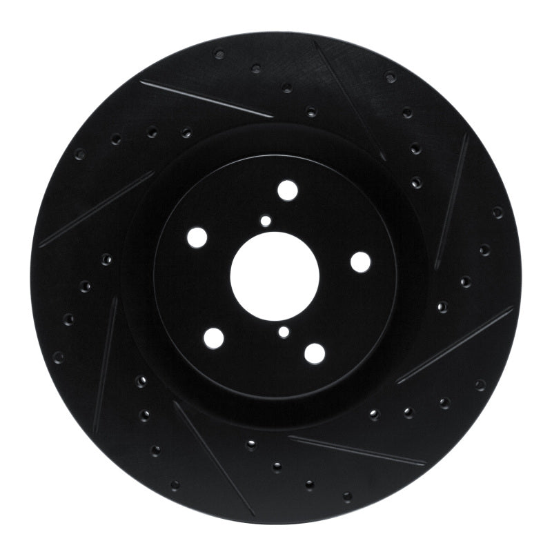 R1 Concepts R1 -23 Subaru Ascent Front Right Drilled & Slotted Black Brake Rotor