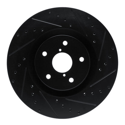 R1 Concepts R1 -23 Subaru Ascent Front Right Drilled & Slotted Black Brake Rotor