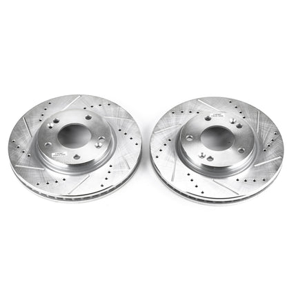 PowerStop Power Stop 01-05 Hyundai Santa Fe Front Evolution Drilled & Slotted Rotors - Pair