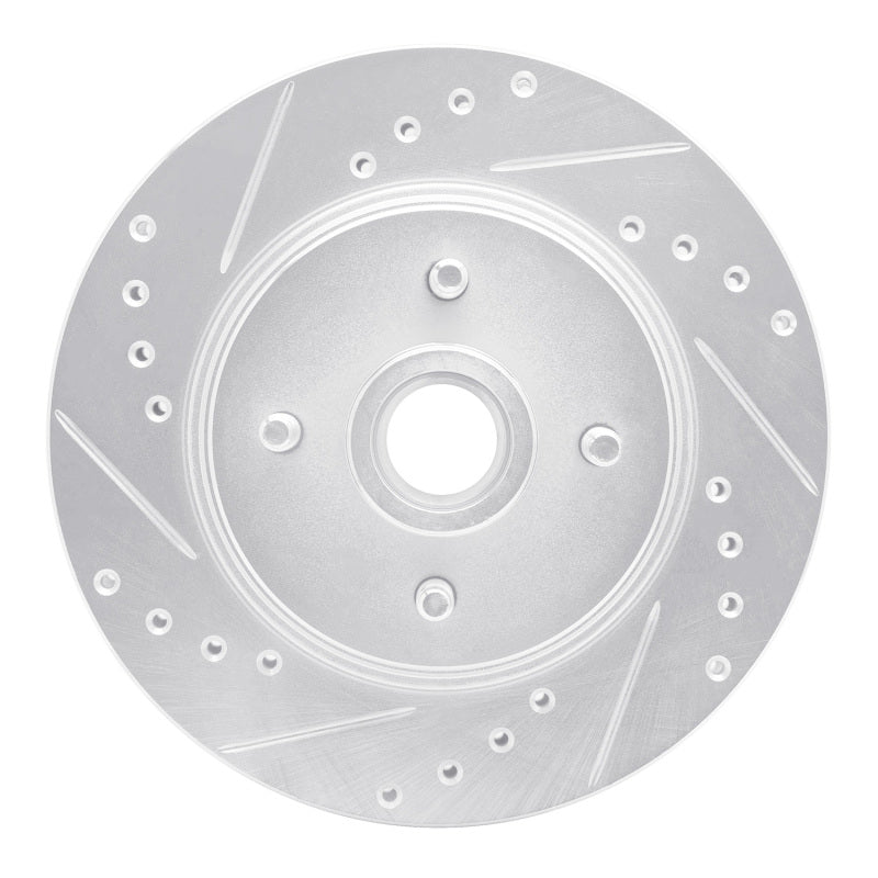R1 Concepts R1 87-88 Ford Thunderbird Front Left Drilled & Slotted Silver Brake Rotor