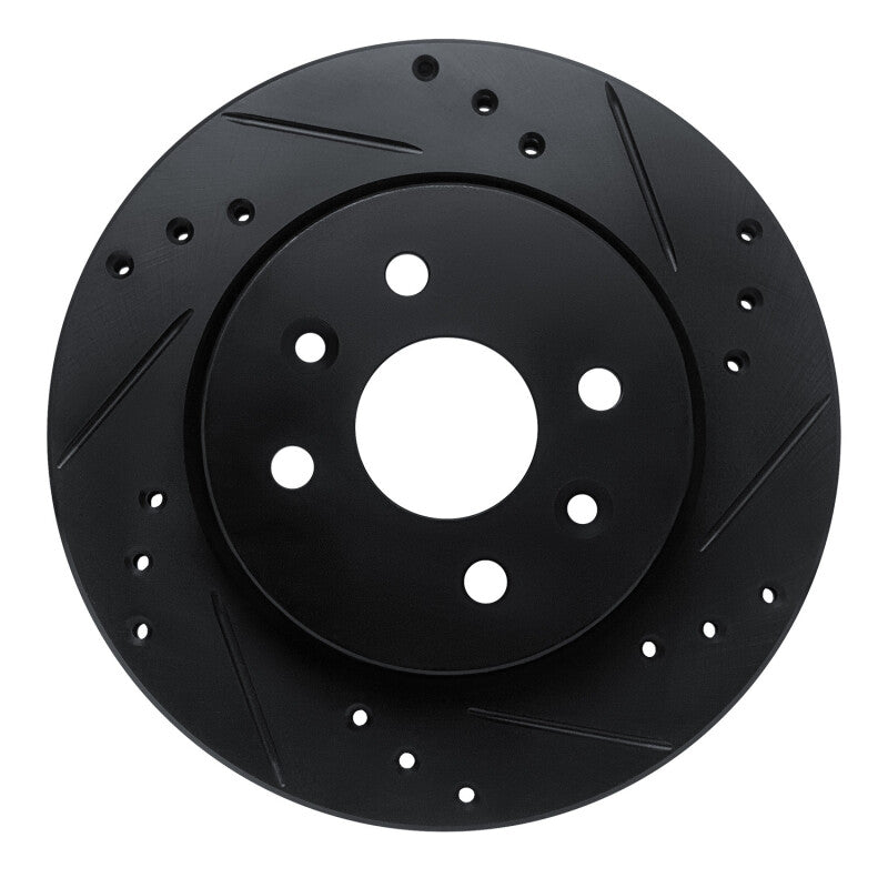 R1 Concepts R1 01-03 Kia Spectra Front Right Drilled & Slotted Black Brake Rotor