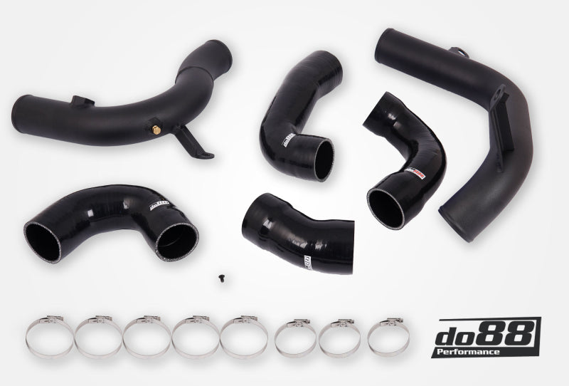 do88 Audi/Seat/Skoda/Volkswagen 1.8T/2.0T (MQB) OEM Intercooler Pressure Pipes w/Black Hoses