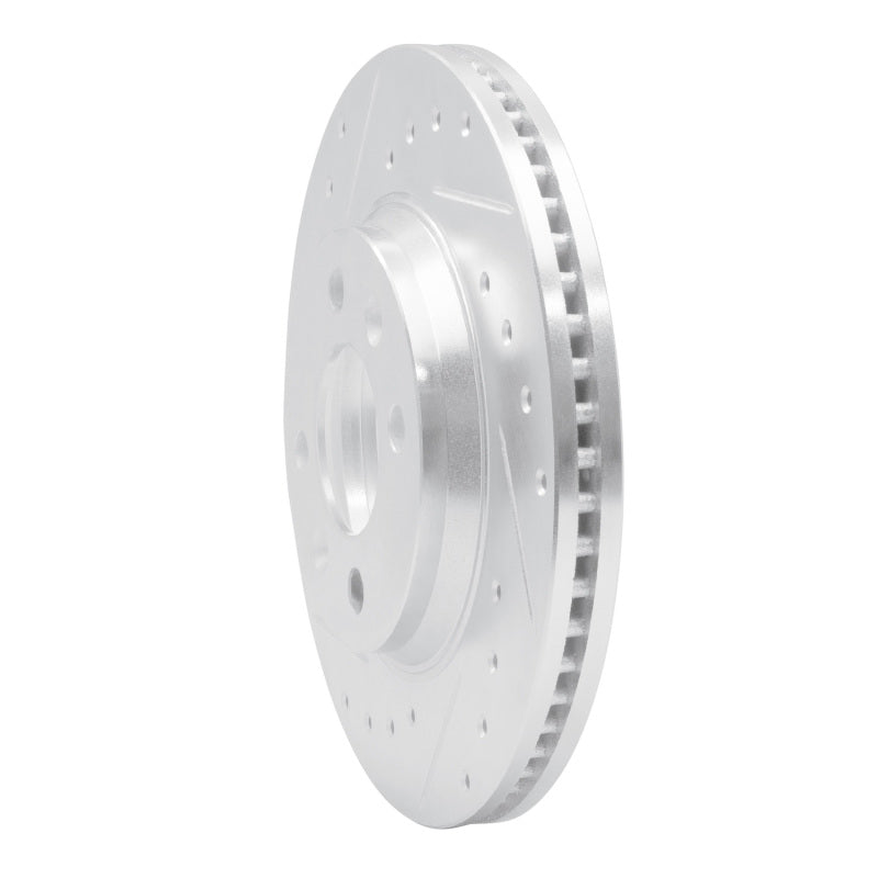 R1 Concepts R1 87-93 Saab 900 Front Left Drilled & Slotted Silver Brake Rotor