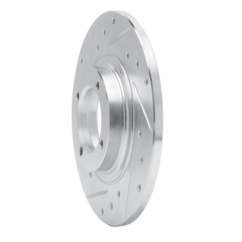 R1 Concepts R1 81-84 Toyota Starlet Front Left Drilled & Slotted Silver Brake Rotor