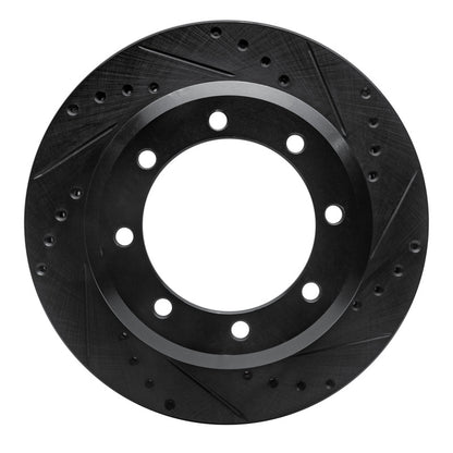 R1 Concepts R1 05-12 Ford F-350 Super Duty 2WD Rear Right Drilled & Slotted Black Brake Rotor