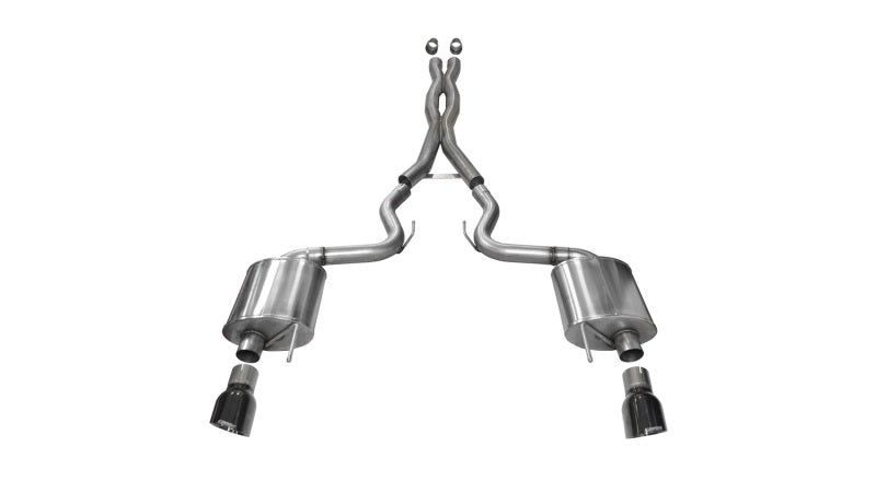 CORSA Performance Corsa 2015-2017 Ford Mustang GT 5.0 3in Cat Back Exhaust Black Dual Tips (Sport)