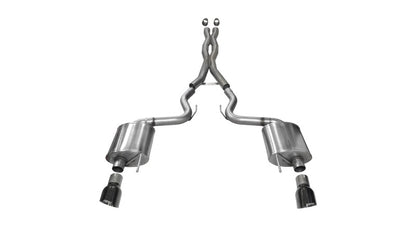 CORSA Performance Corsa 2015-2017 Ford Mustang GT 5.0 3in Cat Back Exhaust Black Dual Tips (Sport)