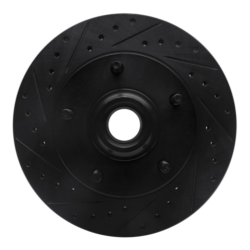 R1 Concepts R1 73-93 Ford E-150 Econoline Front Left Drilled & Slotted Black Brake Rotor