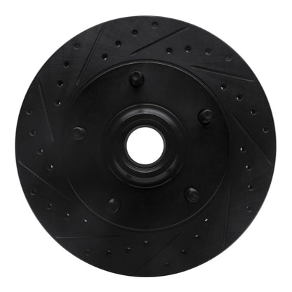 R1 Concepts R1 73-93 Ford E-150 Econoline Front Left Drilled & Slotted Black Brake Rotor
