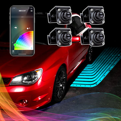 XKGLOW XK Glow Curb FX Bluetooth XKchrome App Waterproof LED Projector Welcome Light Angel Wing Style 4pc