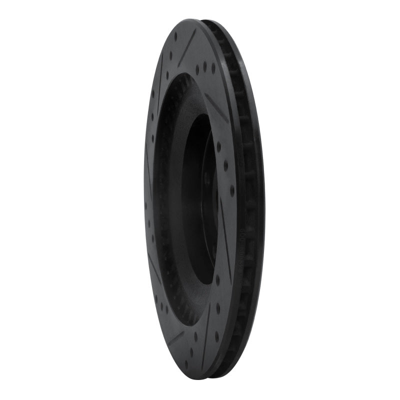 R1 Concepts R1 93-95 Mazda RX-7 Rear Right Drilled & Slotted Black Brake Rotor