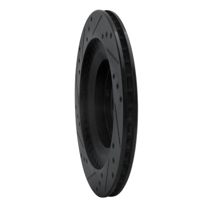R1 Concepts R1 93-95 Mazda RX-7 Rear Right Drilled & Slotted Black Brake Rotor