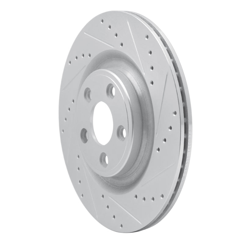 R1 Concepts R1 14-21 Jaguar XJ Rear Right Drilled & Slotted Silver Brake Rotor