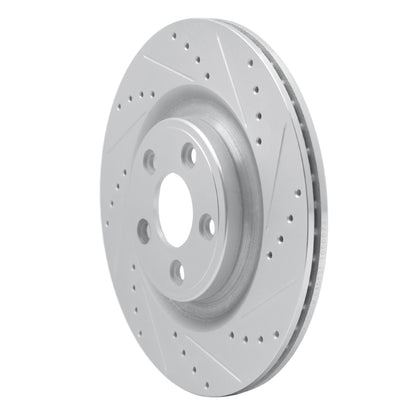 R1 Concepts R1 14-21 Jaguar XJ Rear Right Drilled & Slotted Silver Brake Rotor