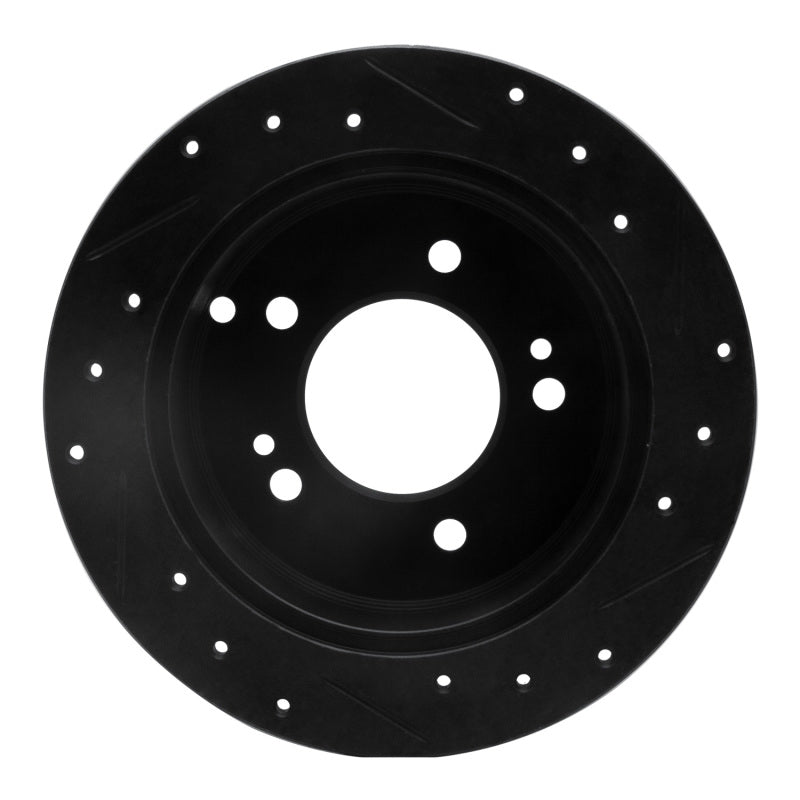 R1 Concepts R1 01-10 Hyundai XG300 Rear Left Drilled & Slotted Black Brake Rotor