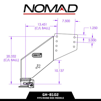 GEN-Y Hitch Gen-Y Nomad Static 5th Wheel to Gooseneck - 6.5K TW 30K Tow - Texture Black (Rhino Frames)