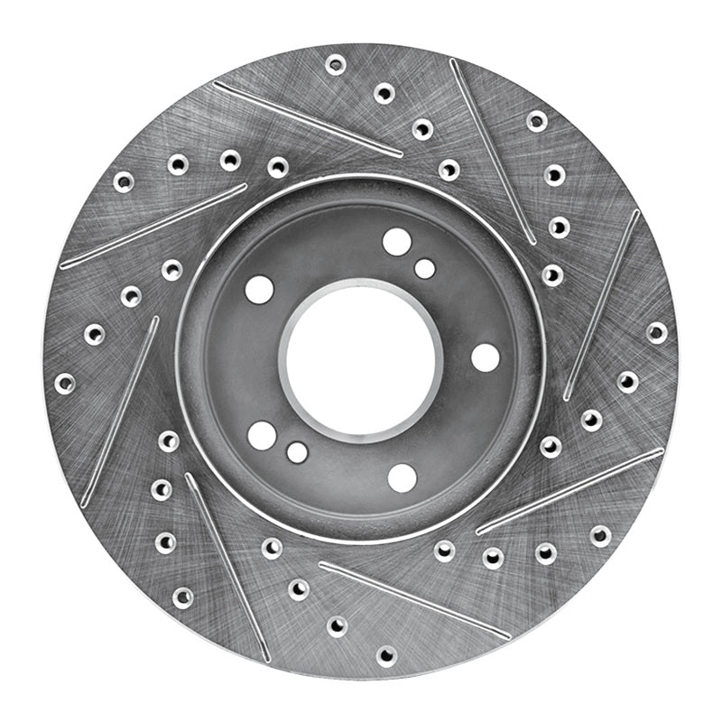R1 Concepts R1 90-97 Infiniti Q45 Front Left Drilled & Slotted Silver Brake Rotor