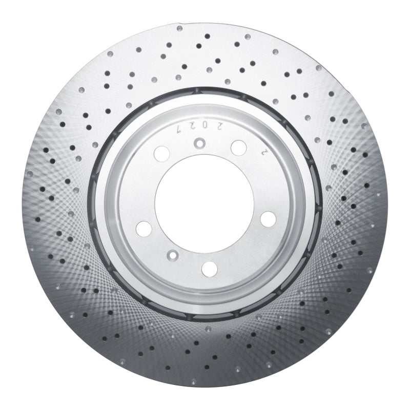DFC 15-17 Porsche 911 Left Front Drilled Hi-Carbon Alloy Geomet Coated Rotor