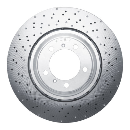 DFC 15-17 Porsche 911 Left Front Drilled Hi-Carbon Alloy Geomet Coated Rotor