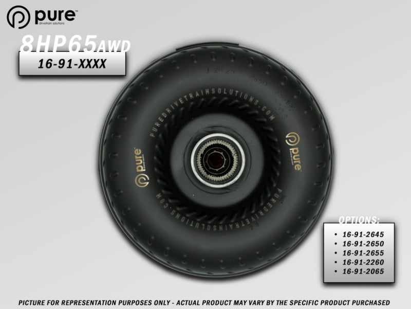 Pure Drivetrain Solutions Pure Drivetrain 8HP65 High Performance Billet Race Torque Converter - 26/55 Stator - AWD