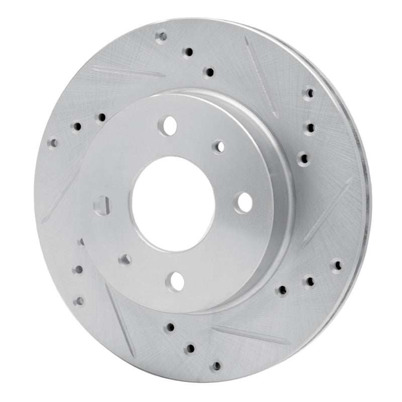 R1 Concepts R1 86-17 Nissan TSURU (Mexico) Front Right Drilled & Slotted Silver Brake Rotor
