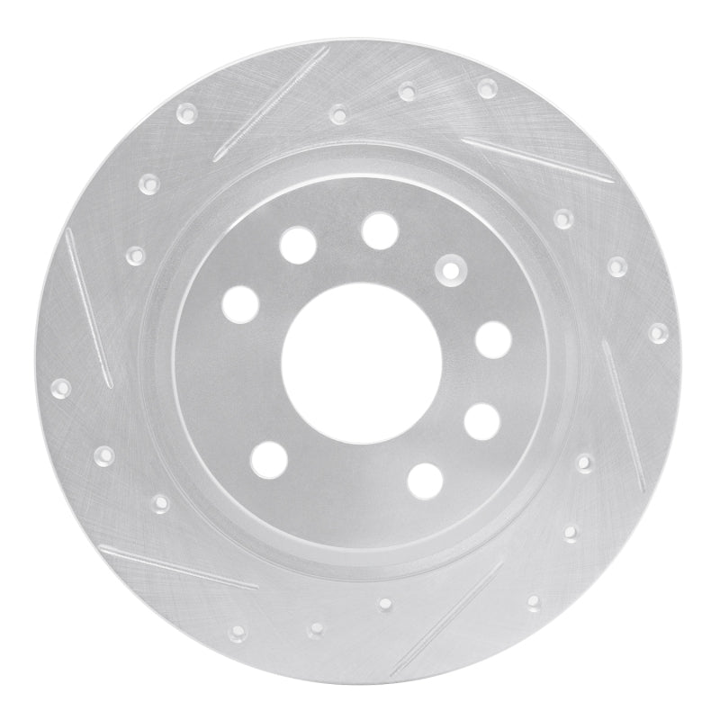 R1 Concepts R1 03-11 Cadillac BLS (Mexico) Rear Left Drilled & Slotted Silver Brake Rotor