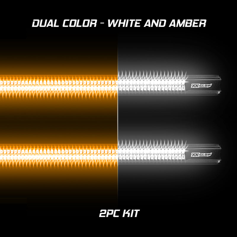 XKGLOW XK Glow Jeep & Truck Running Board Light w/ Turn Signal 2x48in White + Amber