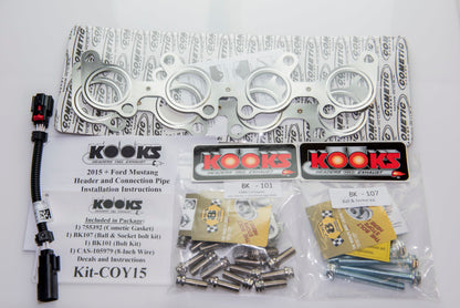 Kooks Headers Kooks 15+ Mustang 5.0L 4V 2in x 3in SS Headers w/Green Catted OEM Connection Pipe