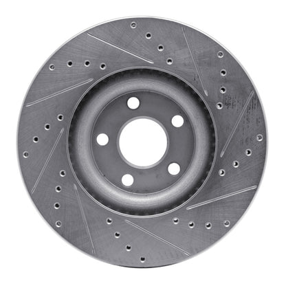 R1 Concepts R1 15-20 Ford Edge Front Left Drilled & Slotted Silver Brake Rotor