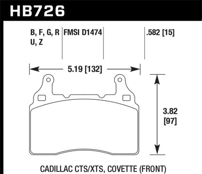 Hawk Performance Hawk 2014 Chevrolet Corvette PC Front Brake Pads