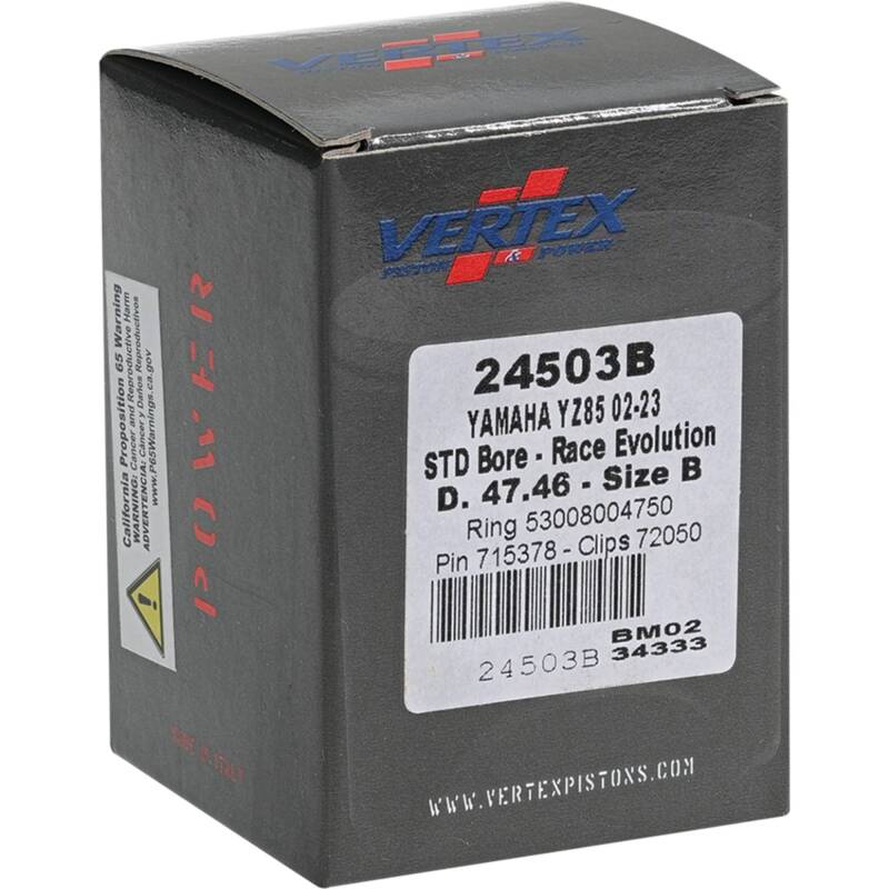 Vertex Pistons Vertex Piston 02-24 Yamaha YZ 85 85cc Cast Race Evolution Piston Kit