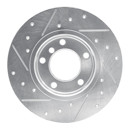 R1 Concepts R1 95-98 BMW 318TI Front Right Drilled & Slotted Silver Brake Rotor