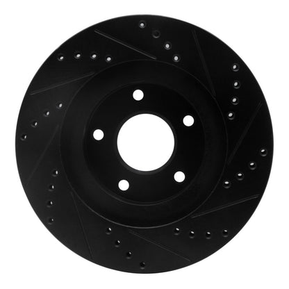 R1 Concepts R1 02-06 Infiniti I35 Front Left Drilled & Slotted Black Brake Rotor