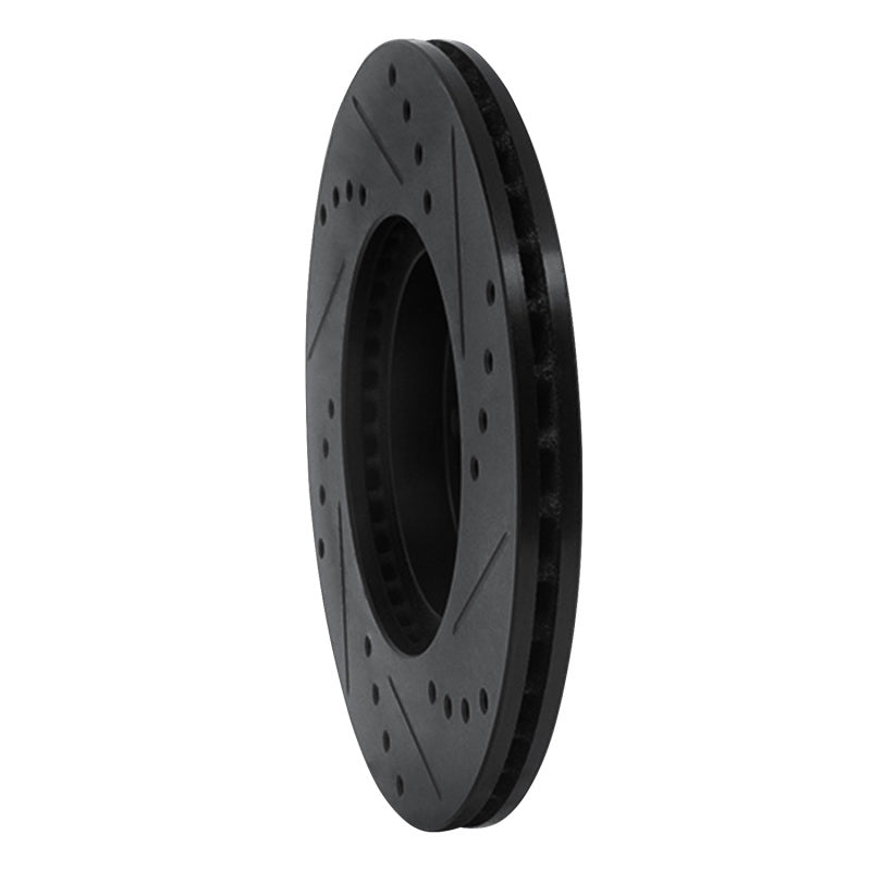 R1 Concepts R1 84-87 Toyota Corolla (US/Canada) Front Left Drilled & Slotted Black Brake Rotor